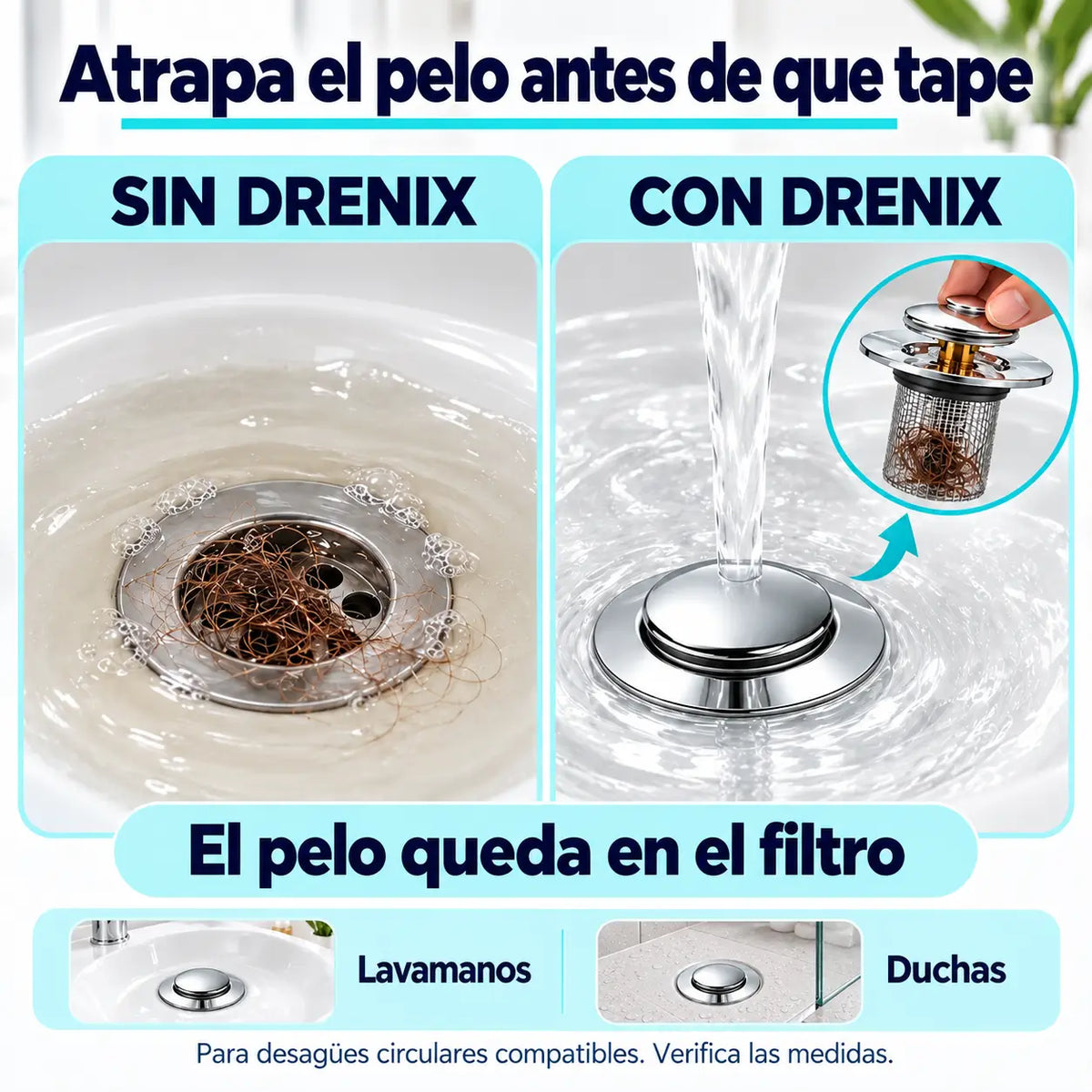 Drenix Tapón y Filtro en uno solo