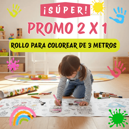 OFERTA 2X1 ROLLO PARA COLOREAR DE 3 METROS