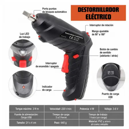 Destornillador eléctrico 46 en 1