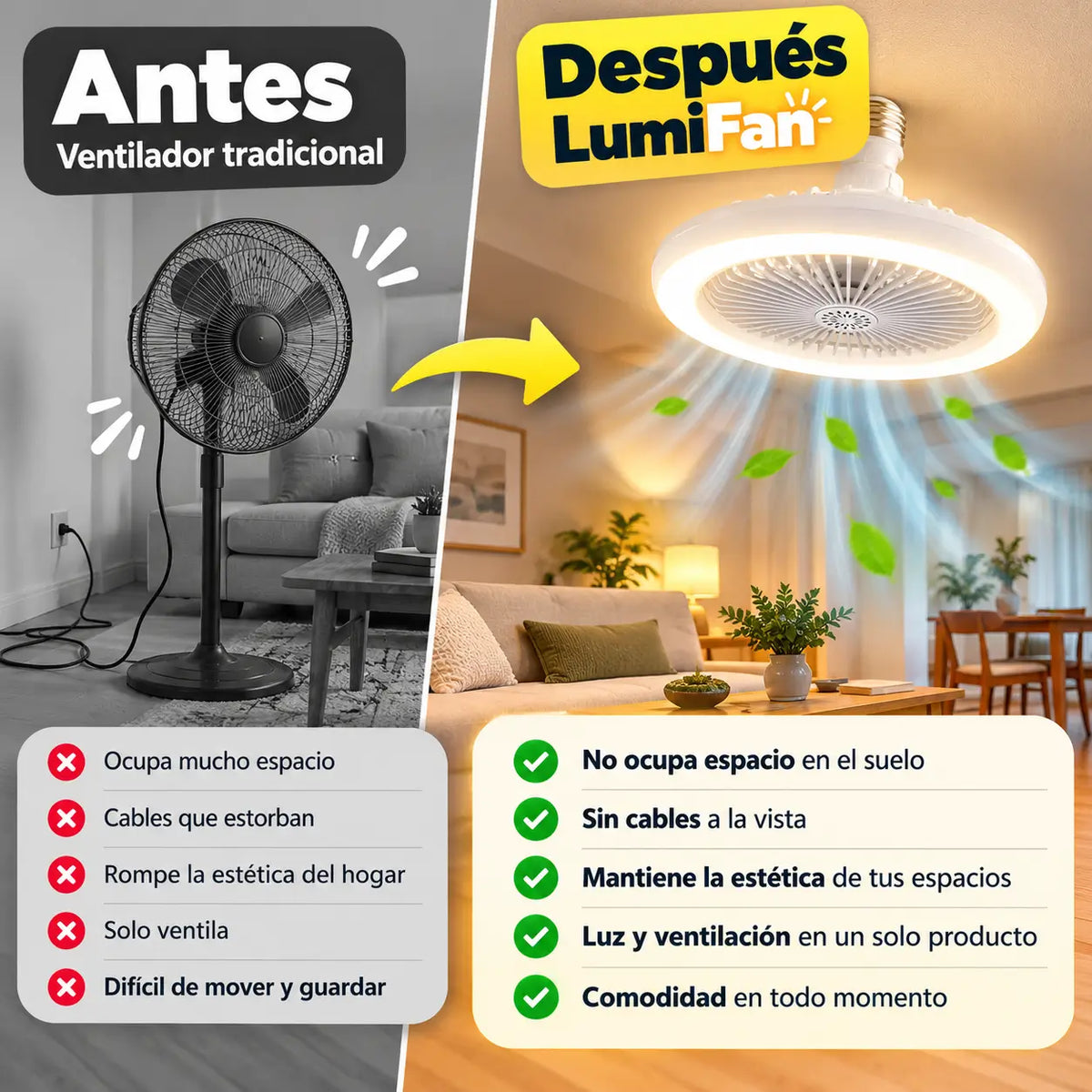 LumiFan™ Ampolleta Ventilador