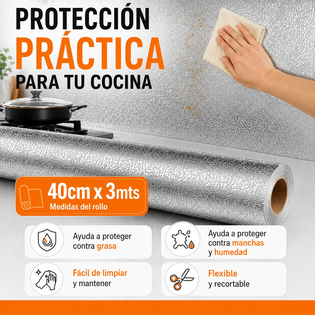 Papel aluminio adhesivo AluProtect 2x1