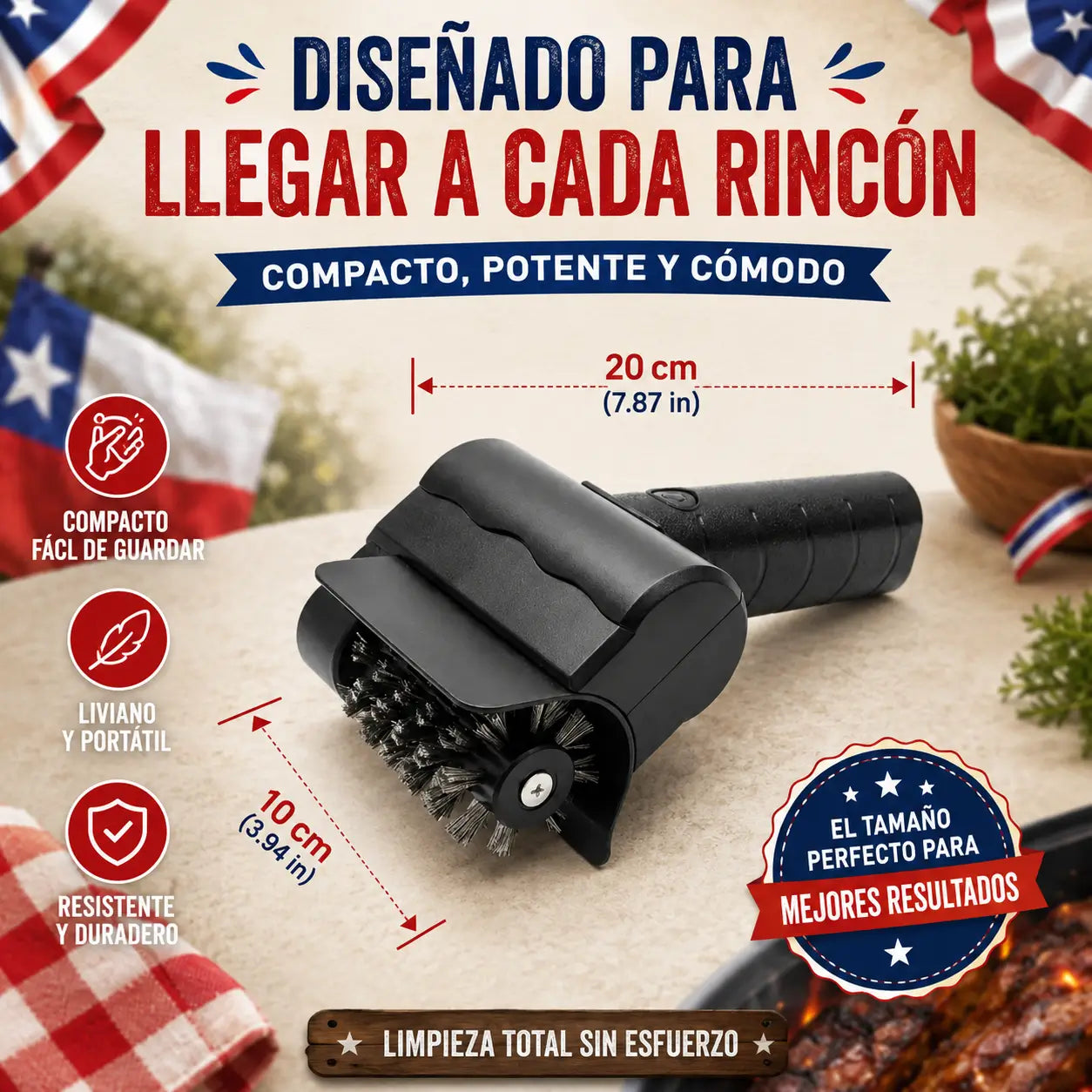 Cepillo Eléctrico Parrilla GrillClean