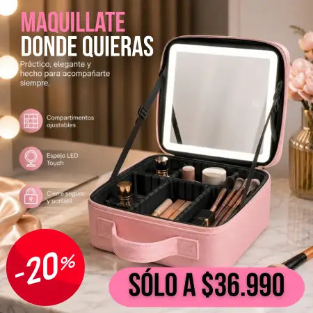 Cosmetiquero con espejo LED