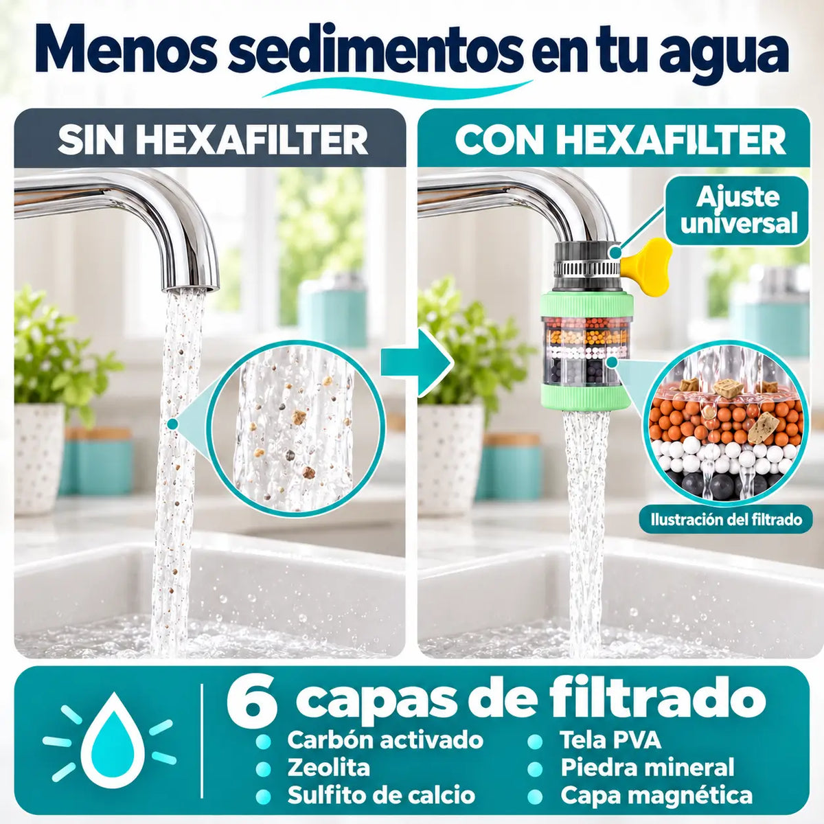 Pack Filtro Purificadora de Agua 3x1