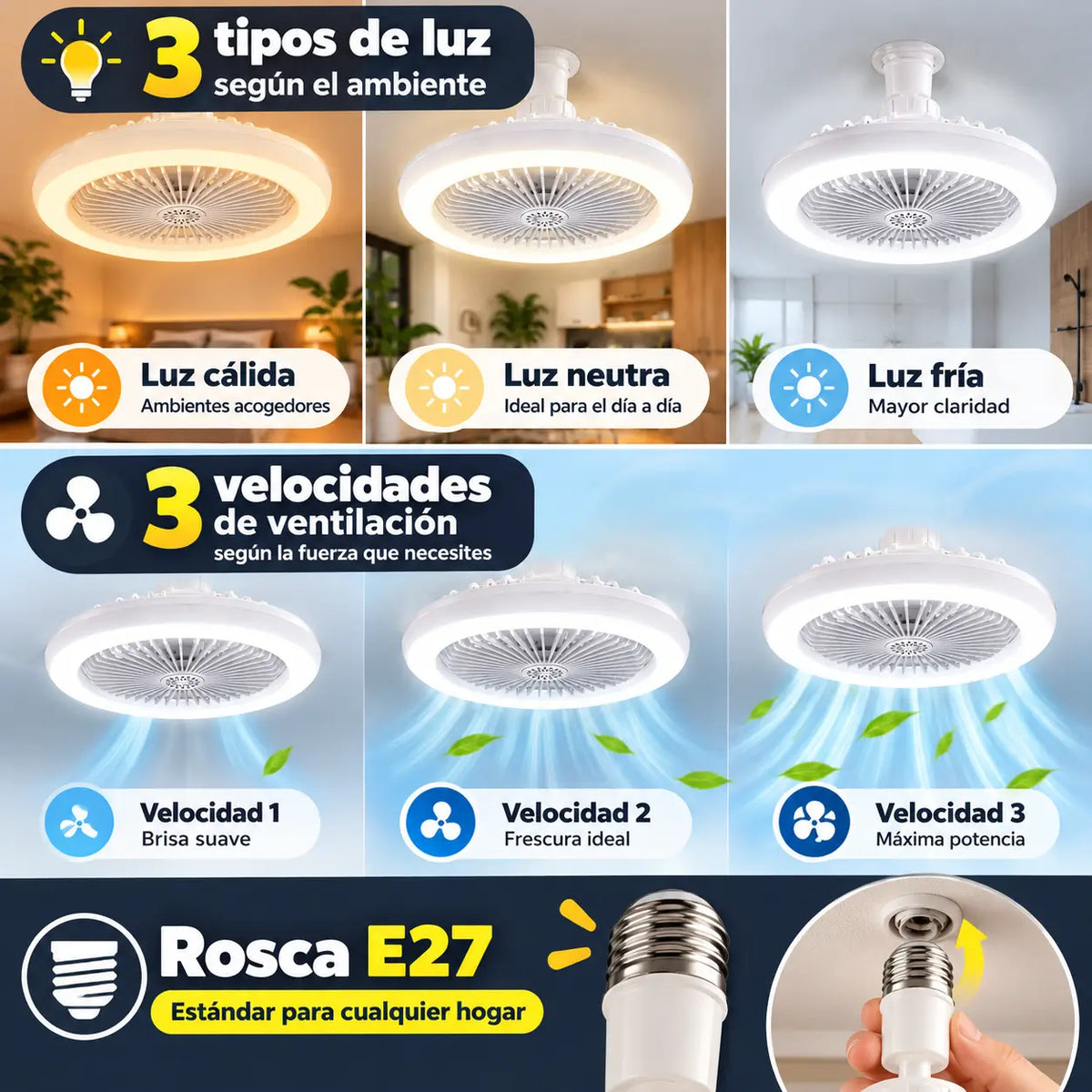 LumiFan™ Ampolleta Ventilador