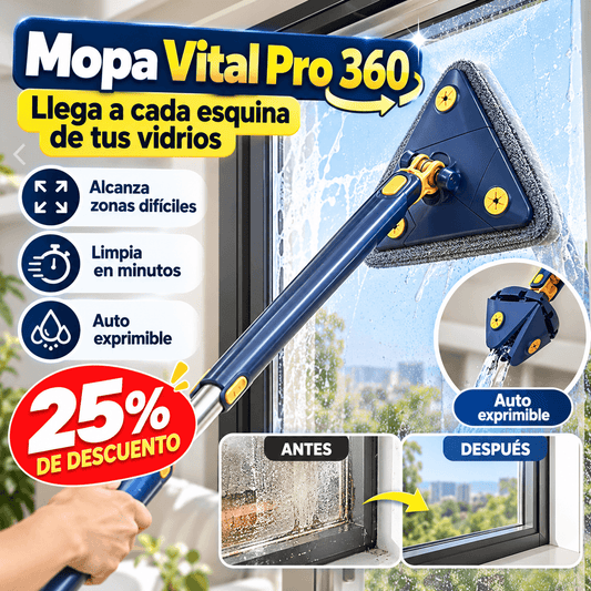 Mopa VitraPro 360 - Llega a cada esquina del vidrio