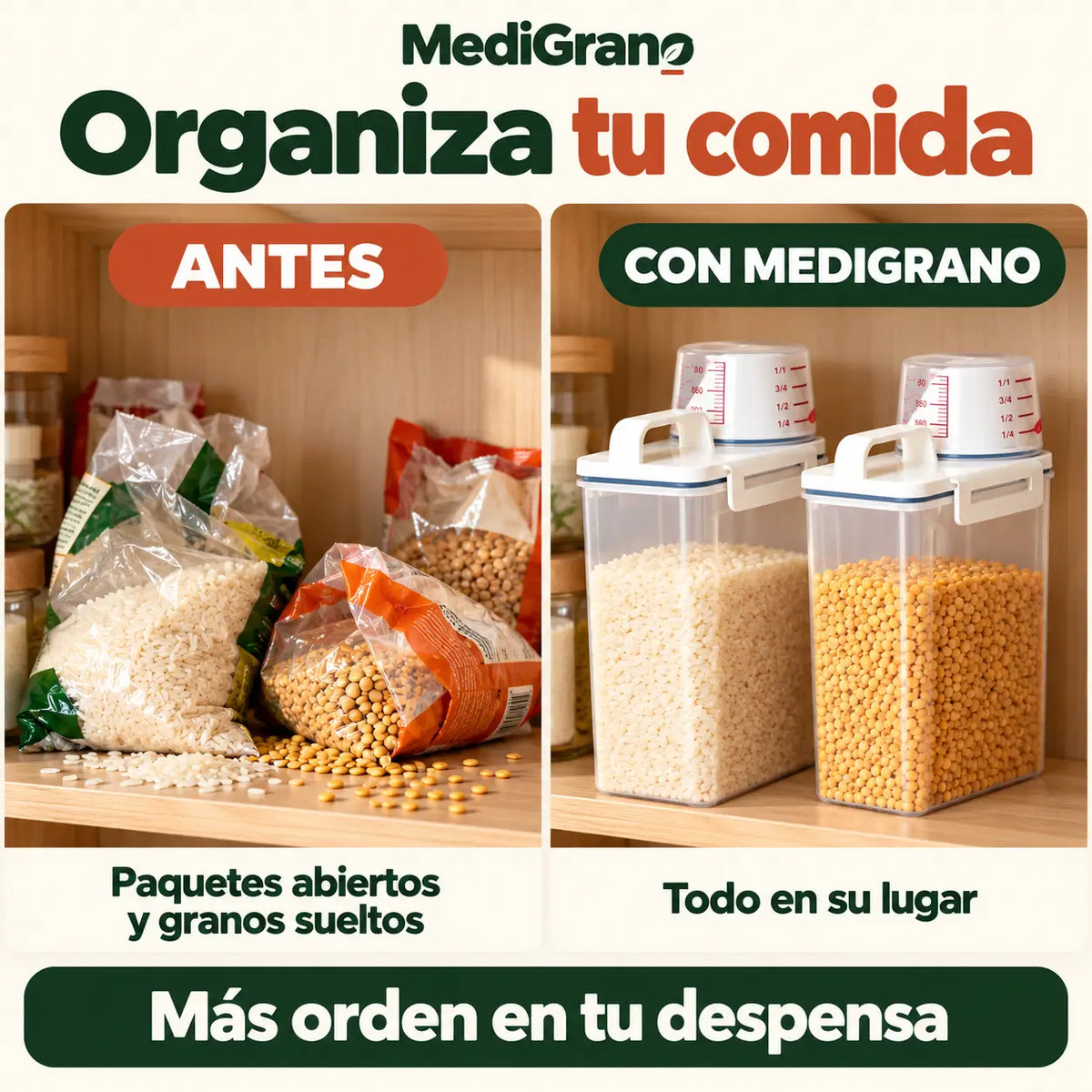 Pack x2 Contenedores Herméticos MediGrano