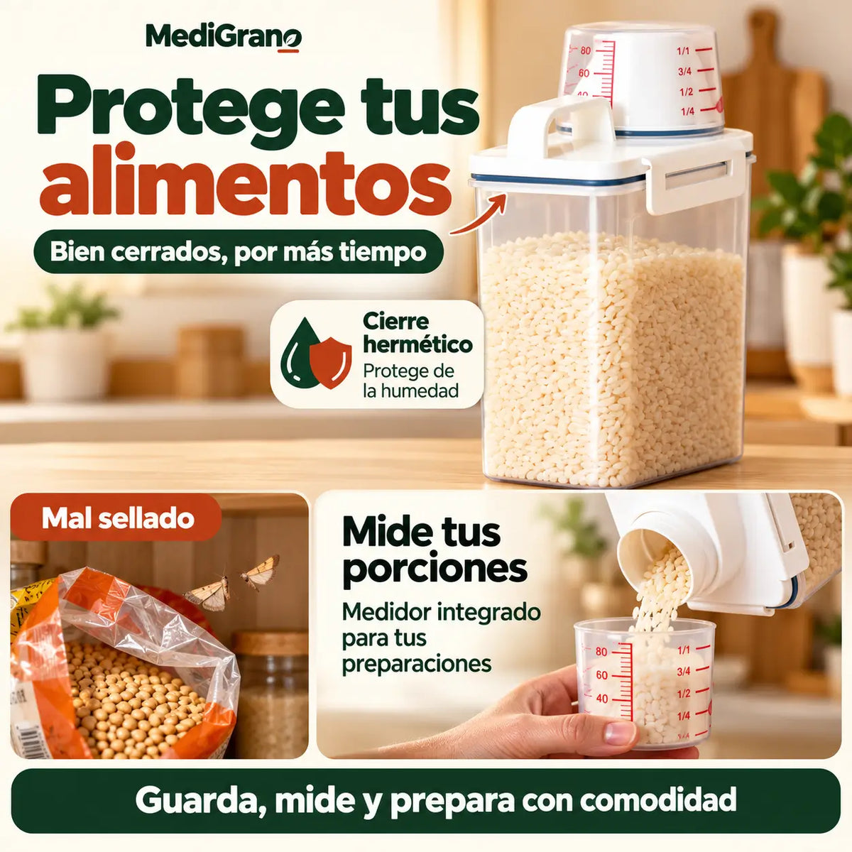 Pack x2 Contenedores Herméticos MediGrano