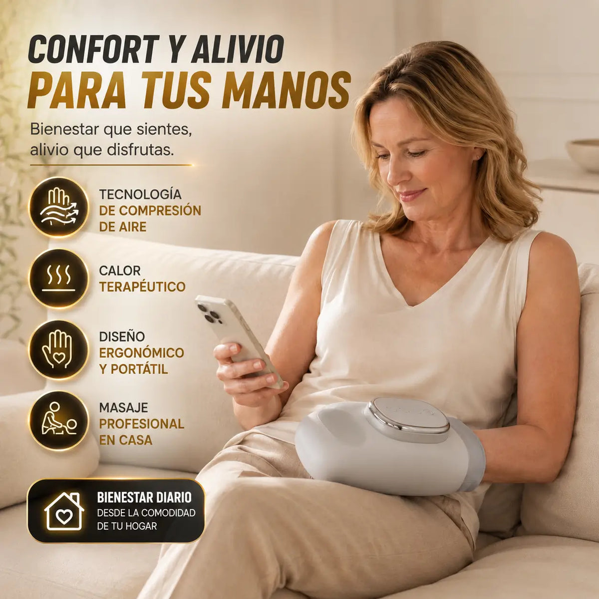 Masajeador de manos con calor ComfortGlove