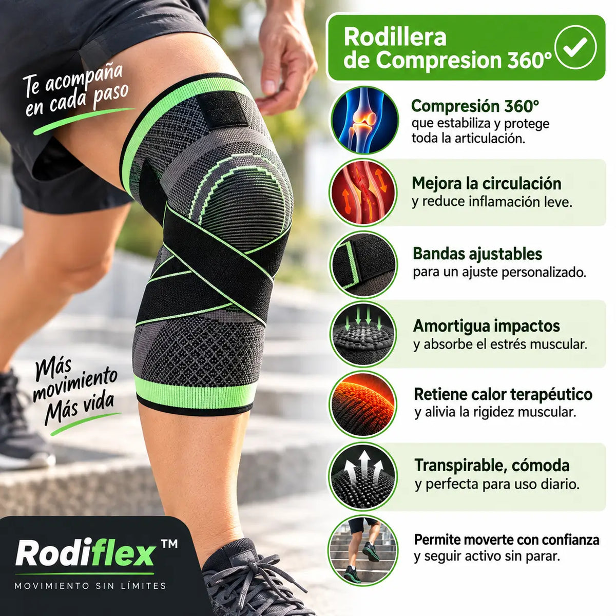 RodiFlex ™ Rodillera de compresión