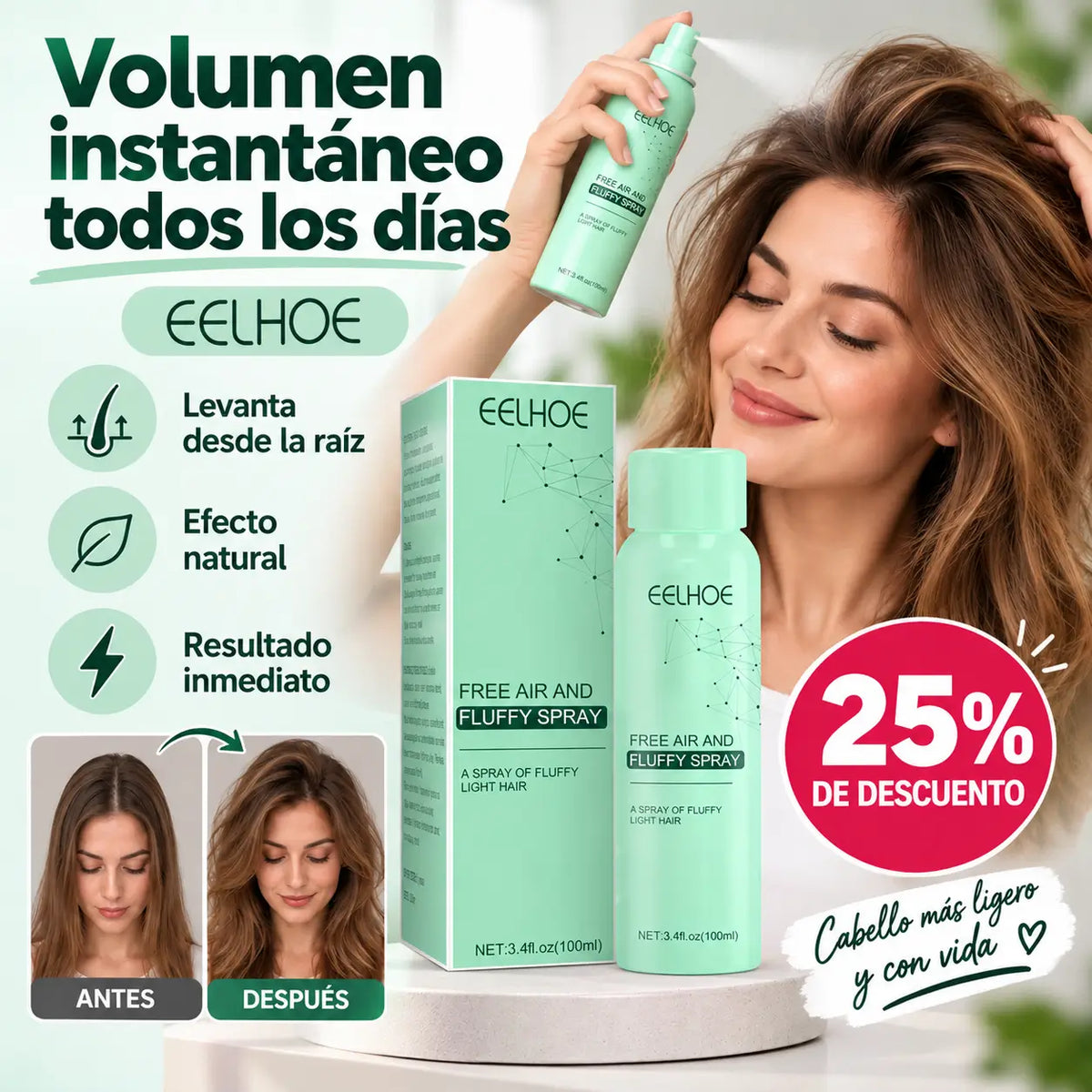 Eelhoe| Spray para volumen