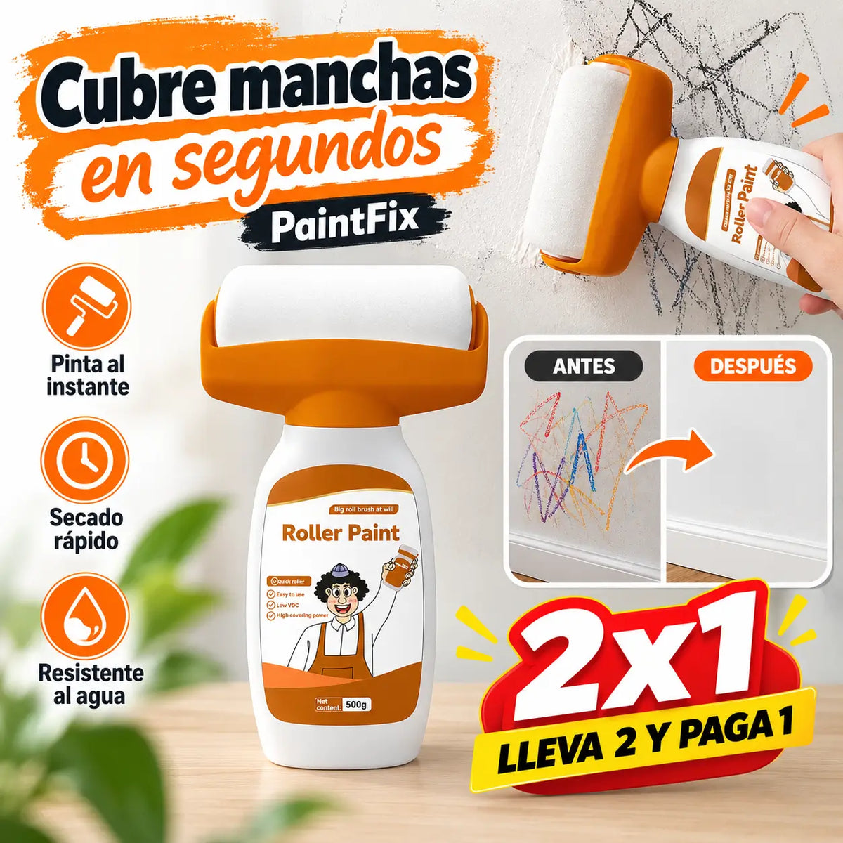 PaintFix Rodillo de Pintura 2x1