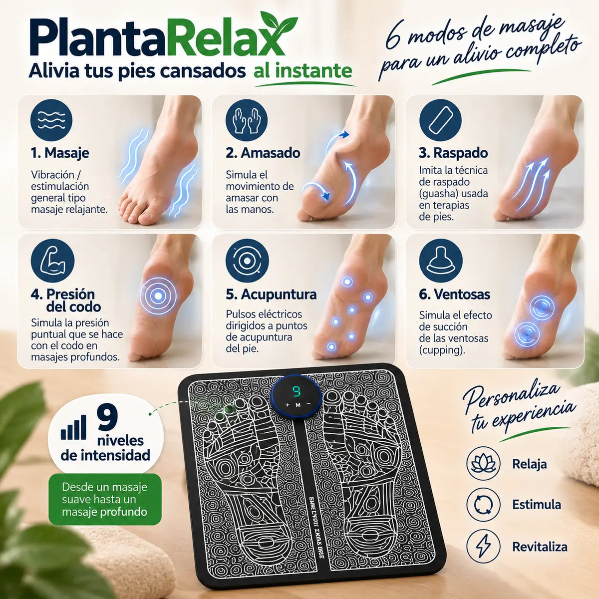 PlantaRelax Masajeador de pies eléctrico