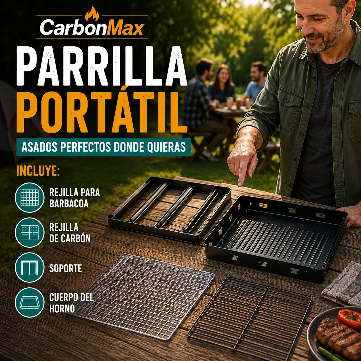 Parrilla Portátil CarbonMax