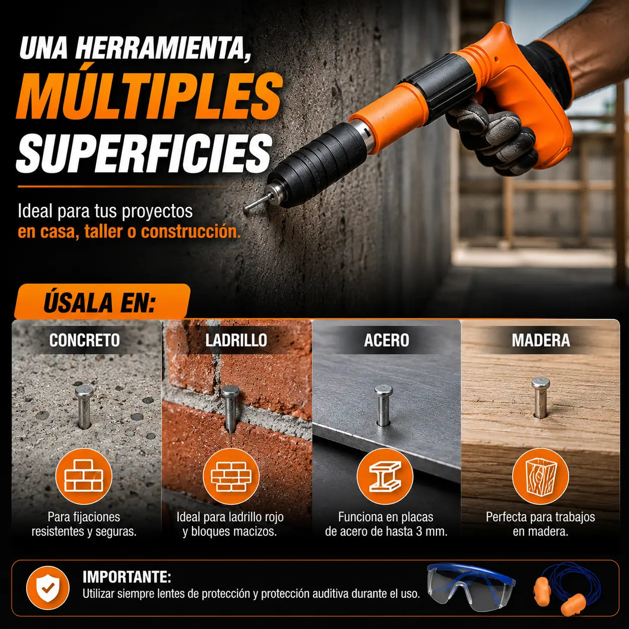 Pistola de Clavos FixPro + 100 clavos de regalo 🎁